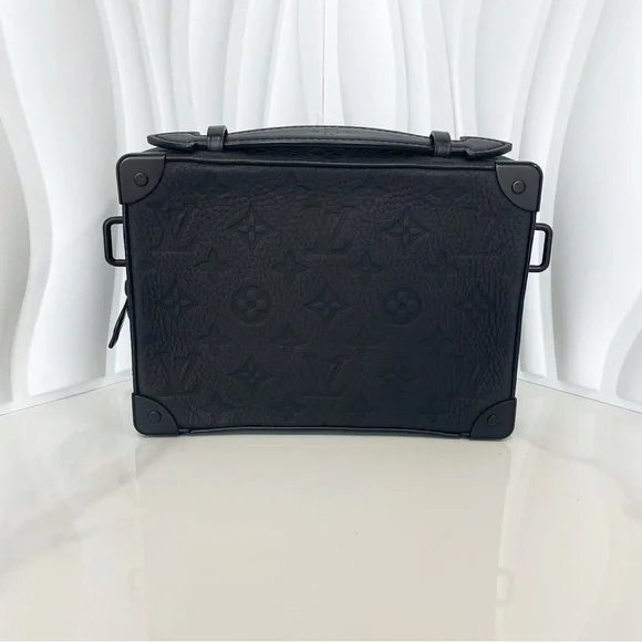 Louis Vuitton Black Monogram Embossed Leather Soft Trunk Crossbody Bag - Picture 2 of 12
